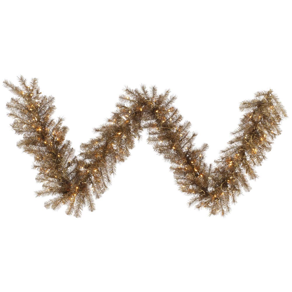 9' Gold Metal Mixed Tinsel Christmas Garland (#K5846)