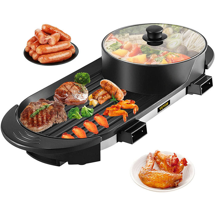 26.4" W x 11" D Portable Indoor/Outdoor Use 2 - Burner Countertop Electric Grill