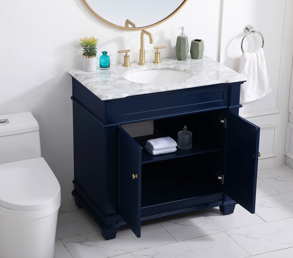 36 inch Single Bathroom Vanity set in Blue (TWTX7) KBO397