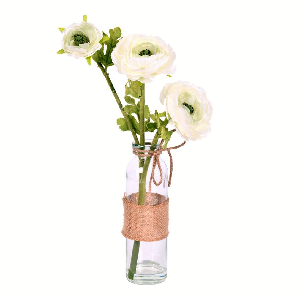 15" Cream Camellia in Glass Pk/2 ss533