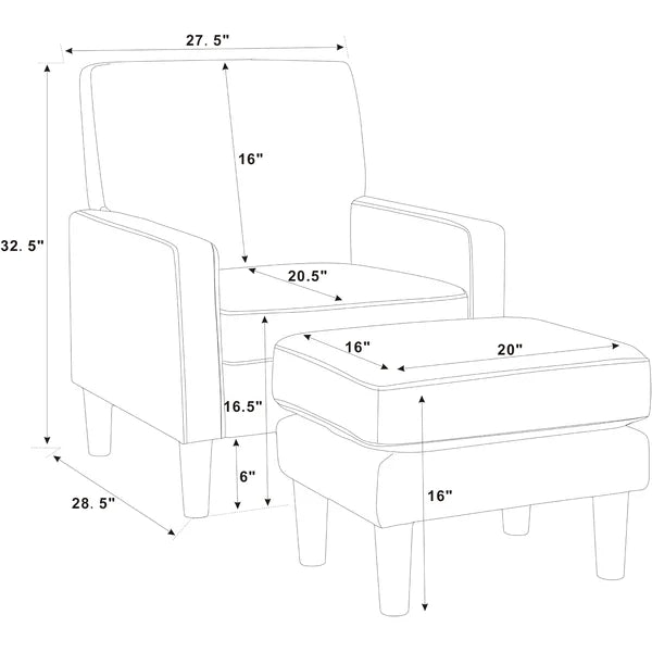 Vacaville 27.5'' Wide Armchair and Ottoman