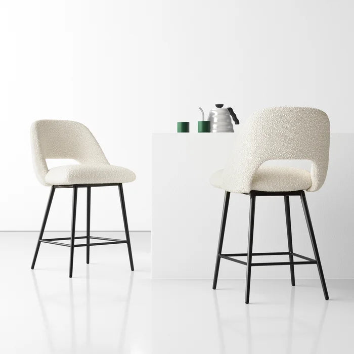 White Valdez Counter Stool (23” Seat Height) (Set of 2)