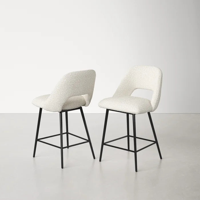 White Valdez Counter Stool (23” Seat Height) (Set of 2)