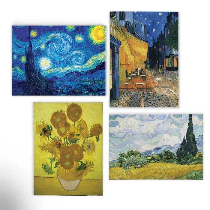 18" H x 48" W x 1" D Van Gogh Materpiece Ensemble by Vincent Van Gogh - 4 Piece Wrapped Canvas Print