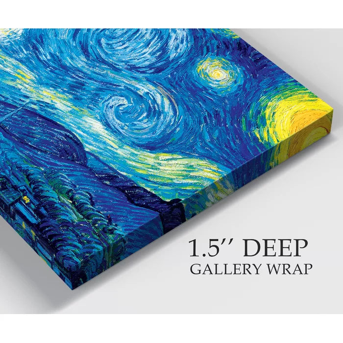 18" H x 48" W x 1" D Van Gogh Materpiece Ensemble by Vincent Van Gogh - 4 Piece Wrapped Canvas Print
