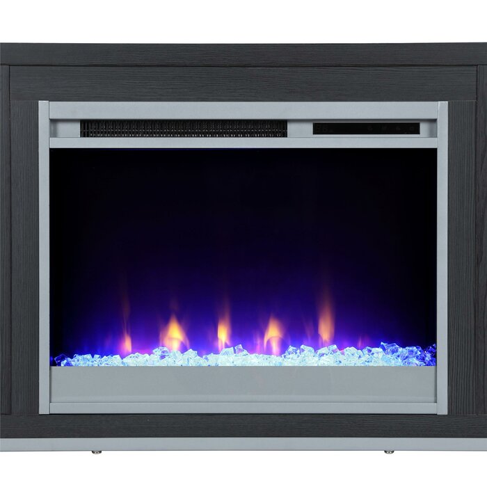 Black Oak Vaske TV Stand for TVs up to 70" with Fireplace Included