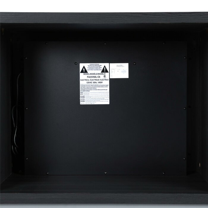 Black Oak Vaske TV Stand for TVs up to 70" with Fireplace Included