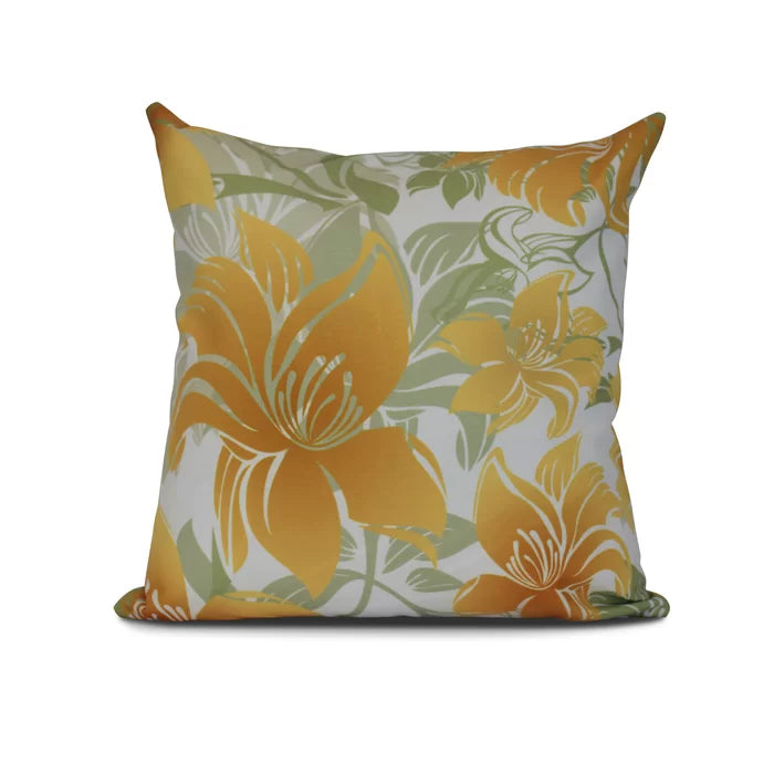 16" H x 16" W x 3" D Gold Vathylakas Tree Mallow Square Pillow Cover and Insert, (Set of 2)