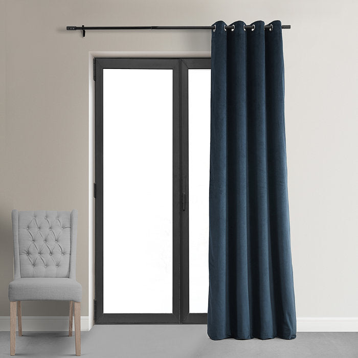 50" W x 84" L Velvet Grommet Thermal Blackout Curtain Panel, (Set of 2)