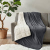 Charcoal Velvet To Berber Blanket K7728
