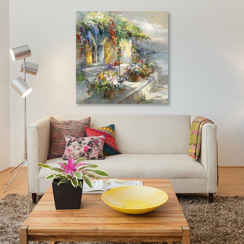 37" H x 37" W x 0.75" D Veranda At Sea by Willem Haenraets - Wrapped Canvas Gallery-Wrapped Canvas Giclée CR2318