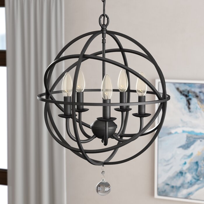 5 - Light Candle Style Globe Chandelier #LX3065