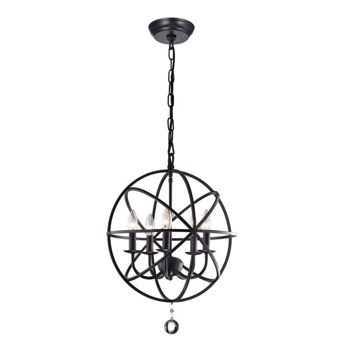 5 - Light Candle Style Globe Chandelier #LX3065