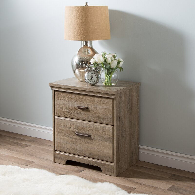 Weathered Oak Versa 2 - Drawer Nightstand