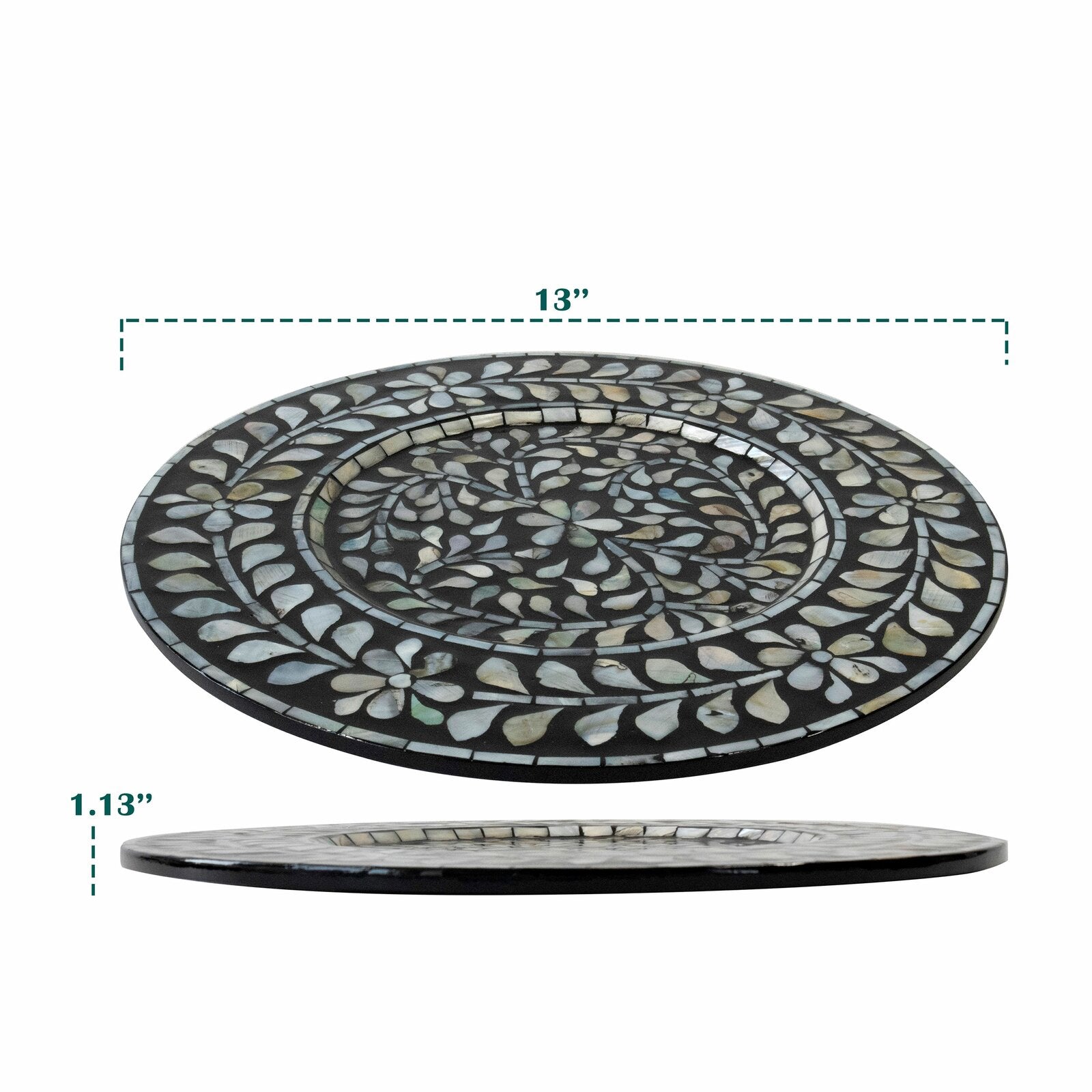 Black Vershire 2 Piece Charger Set (Set of 2)