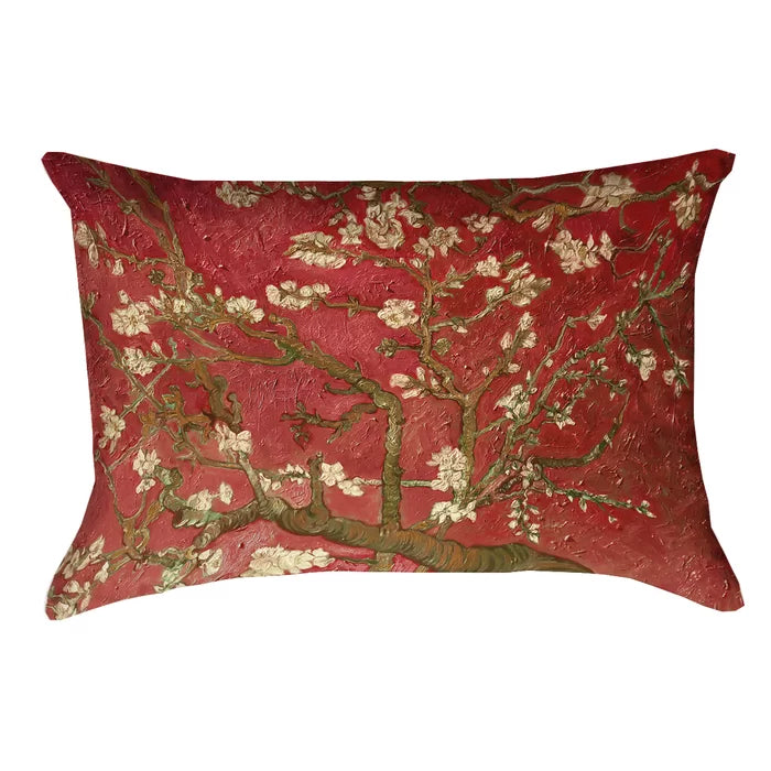 Vestavia Almond Blossom Suede Lumbar Pillow