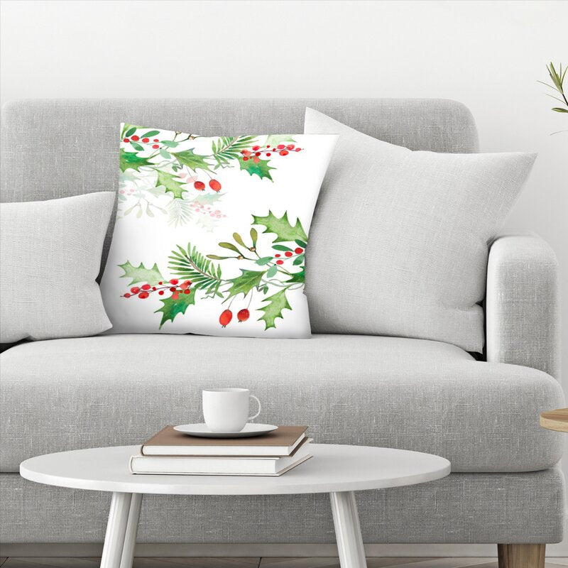 14" x 14" Victoria Nelson Christmas Berries Throw Pillow (Set of 2)