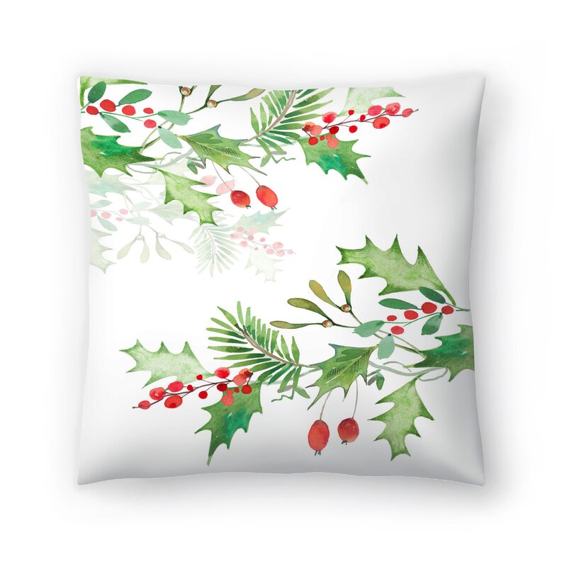 14" x 14" Victoria Nelson Christmas Berries Throw Pillow (Set of 2)