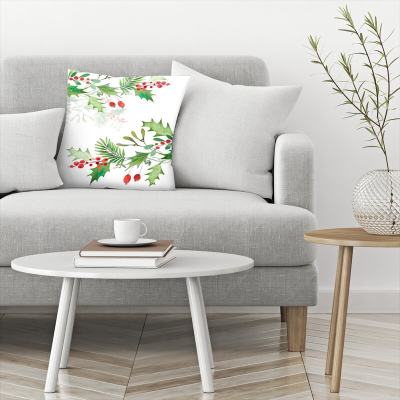 14" x 14" Victoria Nelson Christmas Berries Throw Pillow (Set of 2)