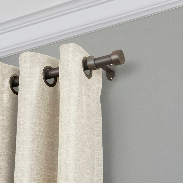 86"-120" Antique Pewter Victorine Adjustable 1" Single Curtain Rod