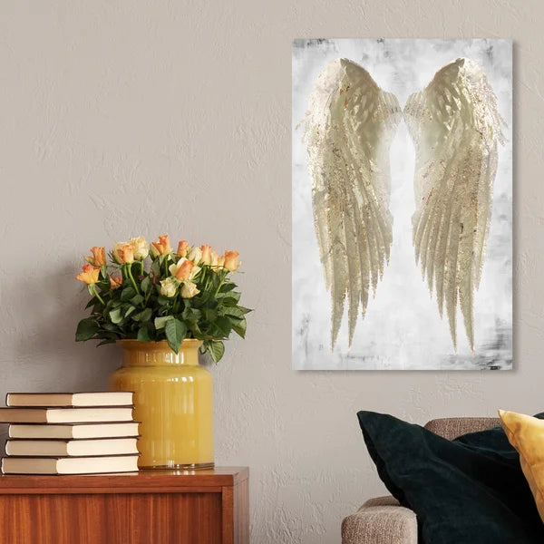 Victorino Fashion And Glam Wings Of Angel Gold - Graphic Art on Canvas 15"x10"x1.5"