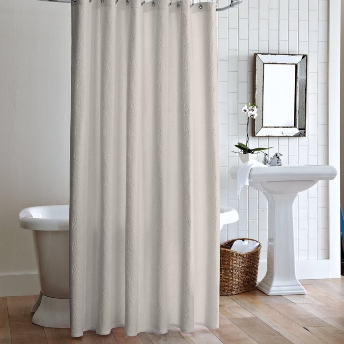 Ecru Vienna Cotton Single Shower Curtain, 72in x 72in