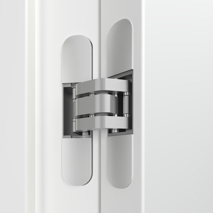 Chrome Hidden Invisible Concealed Door Hinge 3D 3-Way Adjustable 180 Degree Swing