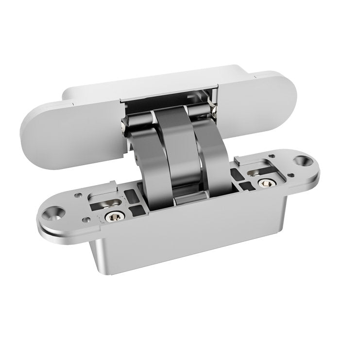 Chrome Hidden Invisible Concealed Door Hinge 3D 3-Way Adjustable 180 Degree Swing