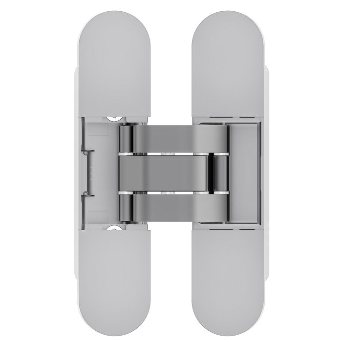 Chrome Hidden Invisible Concealed Door Hinge 3D 3-Way Adjustable 180 Degree Swing