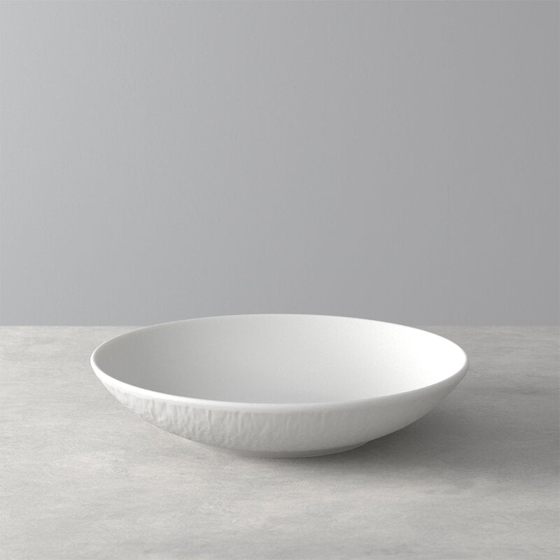 White Villeroy & Boch Manufacture Rock 32 oz Pasta Bowl, 2'' H x 9.5'' x 9.5''