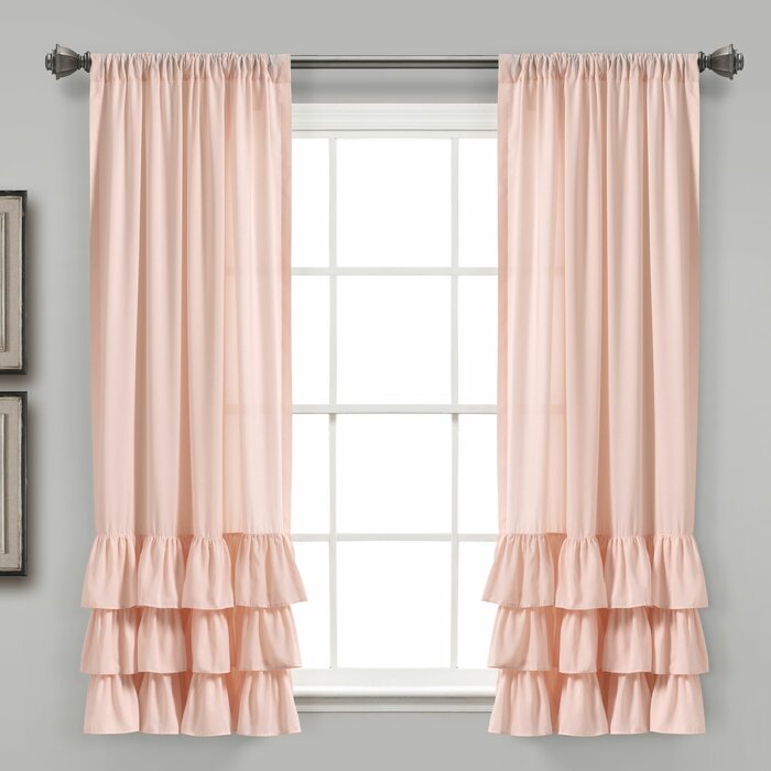 40"W x 84"L Vincent Polyester Semi-Sheer Curtain Pair (Set of 4)