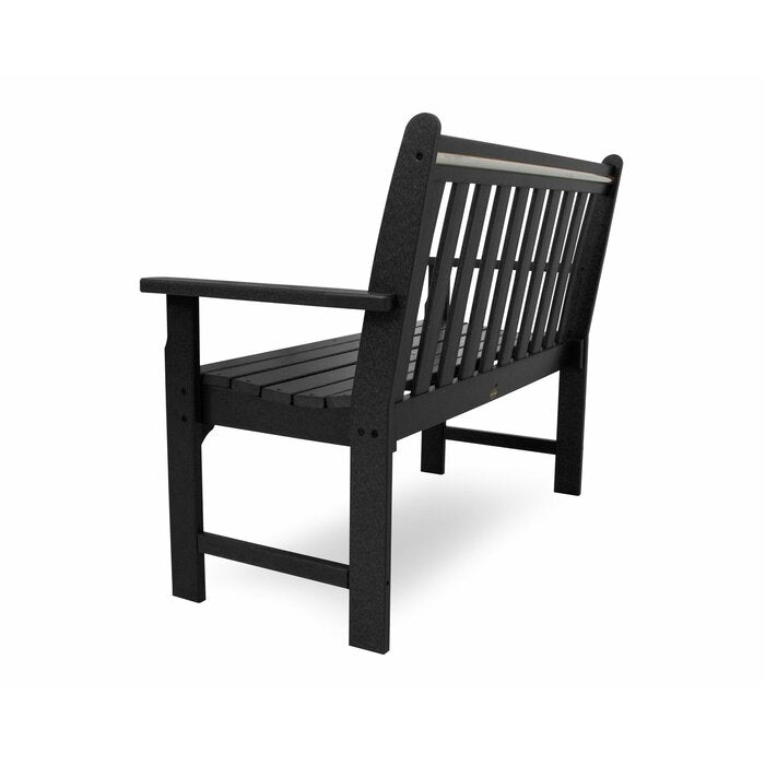 35.25" H x 60" W x 24" D Black Vineyard Plastic Garden Bench