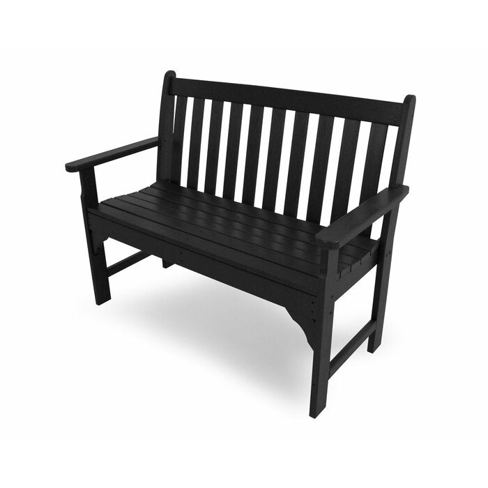 35.25" H x 60" W x 24" D Black Vineyard Plastic Garden Bench