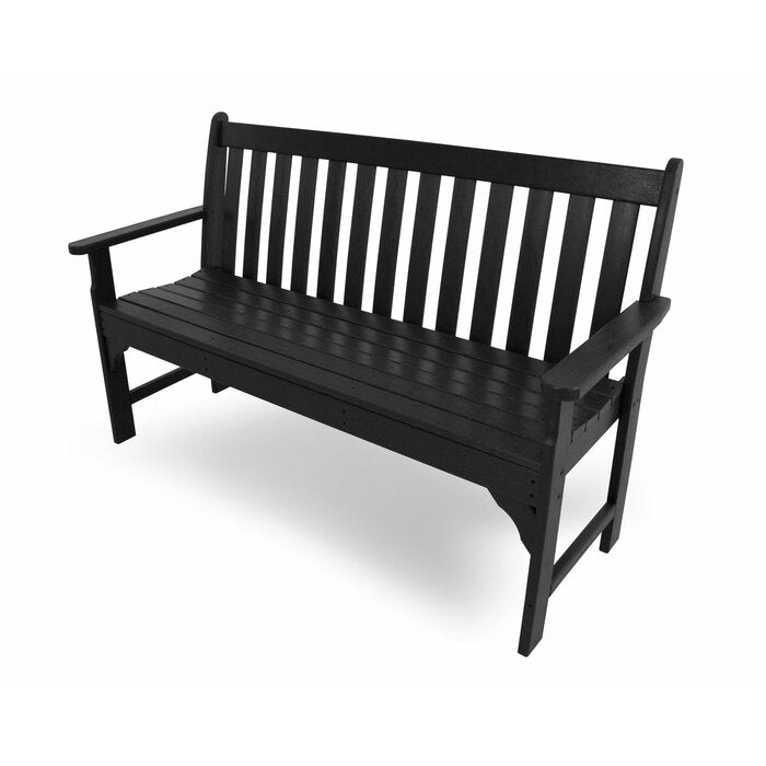 35.25" H x 60" W x 24" D Black Vineyard Plastic Garden Bench
