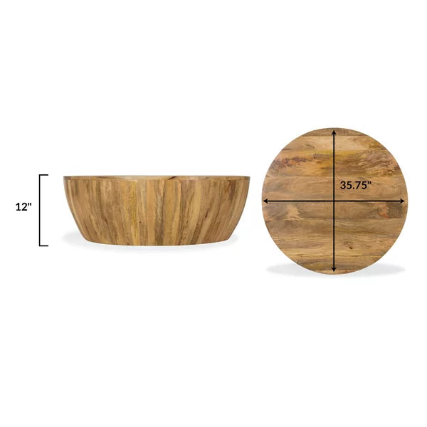 Vivienne Solid Wood Drum Coffee Table