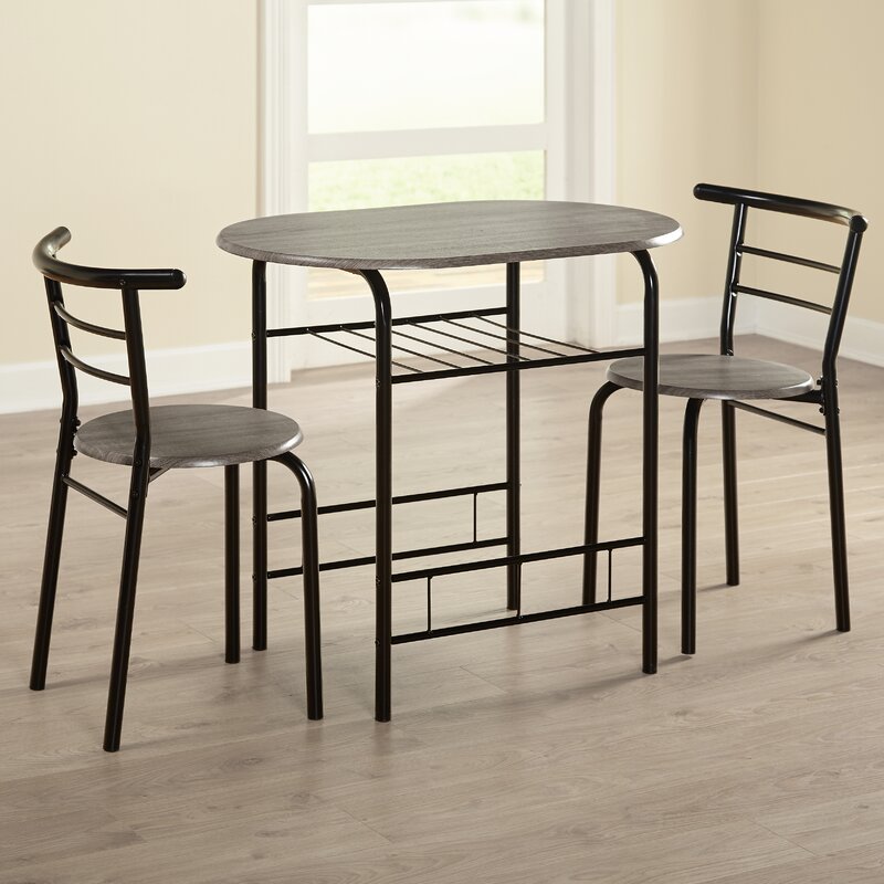 Black/Gray Volmer 2 - Person Dining Set (set of 2) CYB322