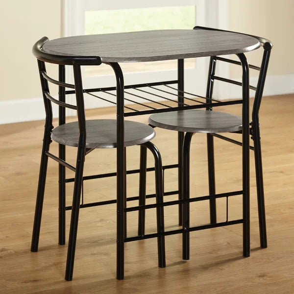 Black/Gray Volmer 2 - Person Dining Set