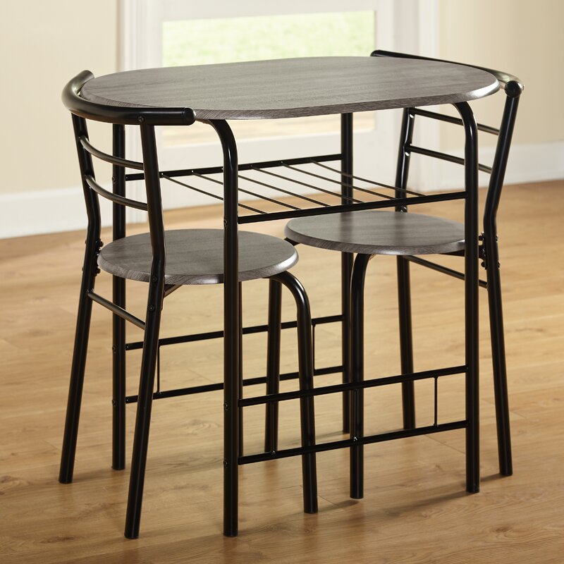 Black/Gray Volmer 2 - Person Dining Set (set of 2) CYB322