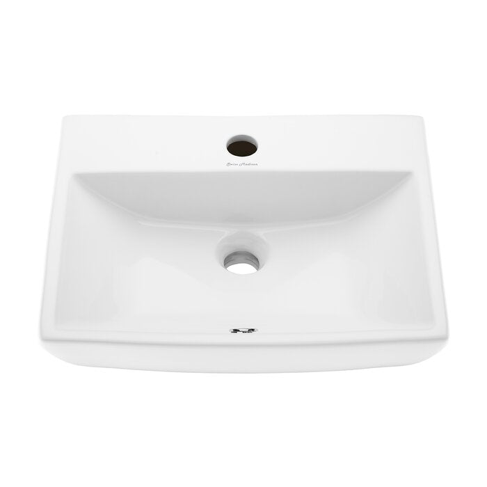 18 In Rectangular Voltaire Sublime Ceramic Rectangular Wall Mount Bathroom Sink Overflow