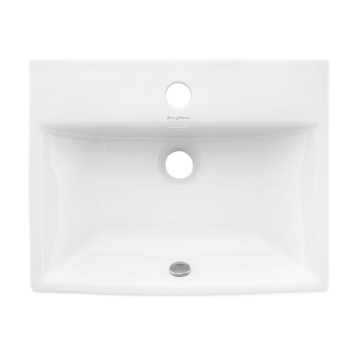 18 In Rectangular Voltaire Sublime Ceramic Rectangular Wall Mount Bathroom Sink Overflow