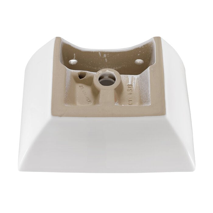 18 In Rectangular Voltaire Sublime Ceramic Rectangular Wall Mount Bathroom Sink Overflow