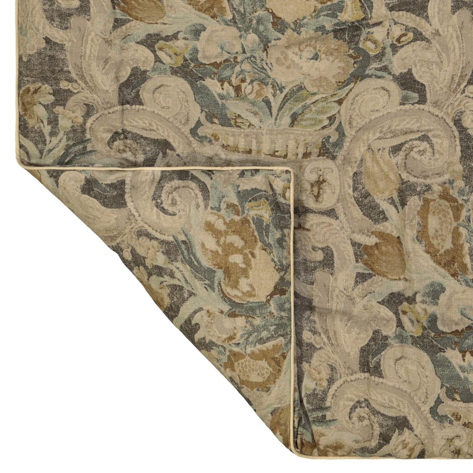 Queen Comforter + 2 Shams + 1 Bed skirt Dark grey, Parchment, Ochre, Sage, and Brown. Volterra Comforter Set SC246