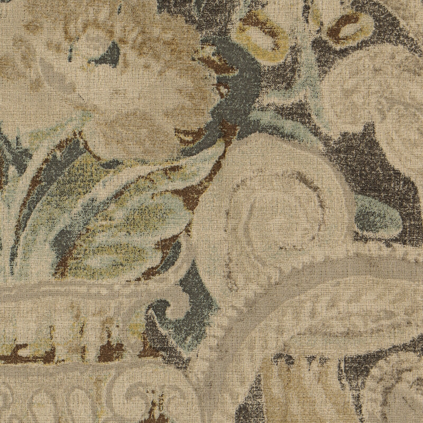 Queen Comforter + 2 Shams + 1 Bed skirt Dark grey, Parchment, Ochre, Sage, and Brown. Volterra Comforter Set SC246