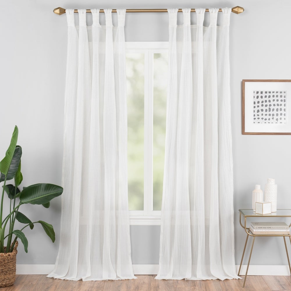 Vue Elements Priya Tab-top Window Curtain - 95 Inches - White B69-DS360