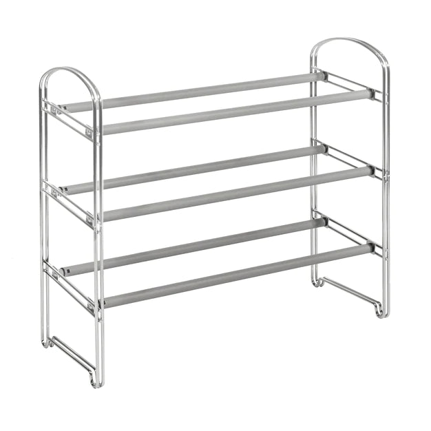 3-Tier Expandable Shoe Rack, Chrome