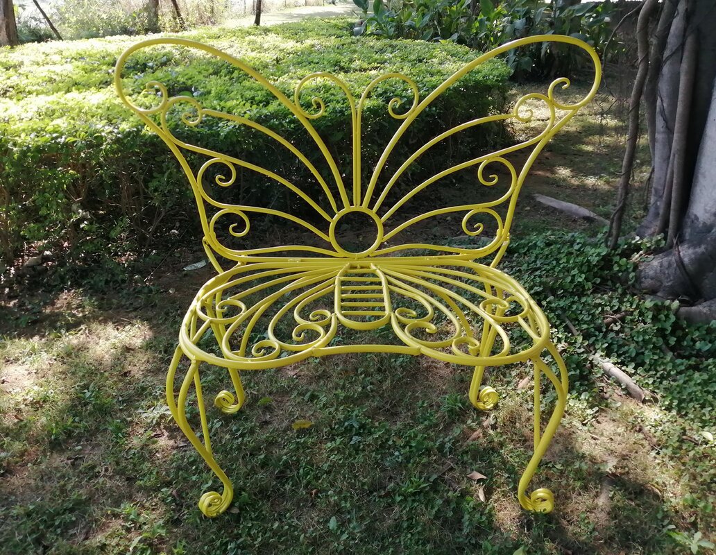 Yellow Metal Garden Butterfly Chair #HA776