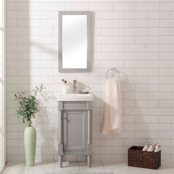 Grooms 17"  Single Bathroom Vanity Set, Gray #HA47