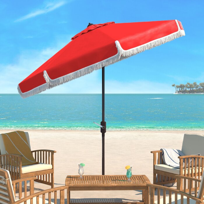 Wacker 8.4' Market Umbrella, Red/White (#69)