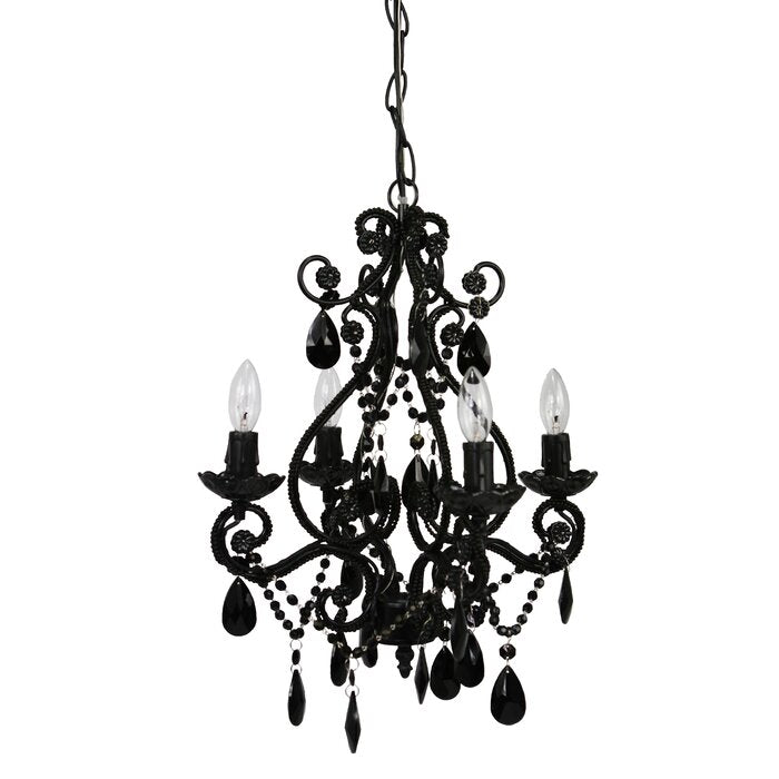 Black Wallasey 4 - Light Dimmable Traditional Chandelier
