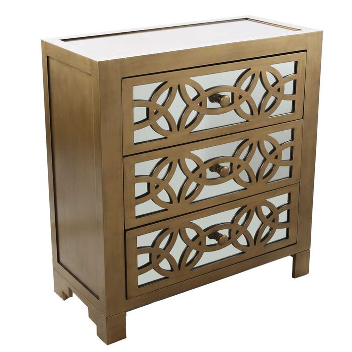 Warleigh Tall 3 - Drawer Mirrored Accent Chest